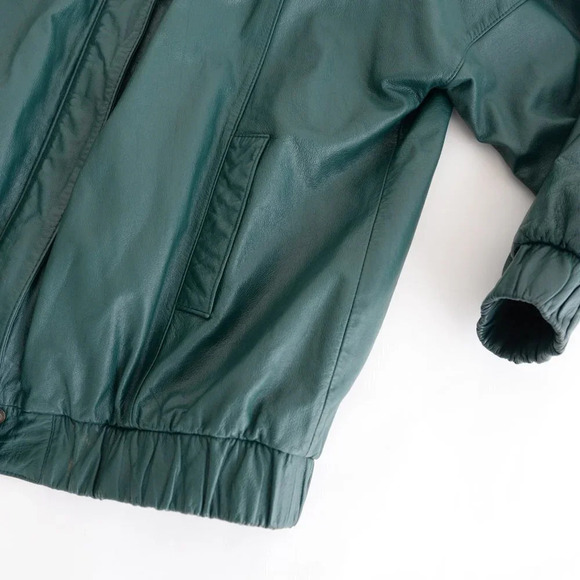Pelle Hunter Green  Leather Bomber Jacket Med - Picture 7 of 13